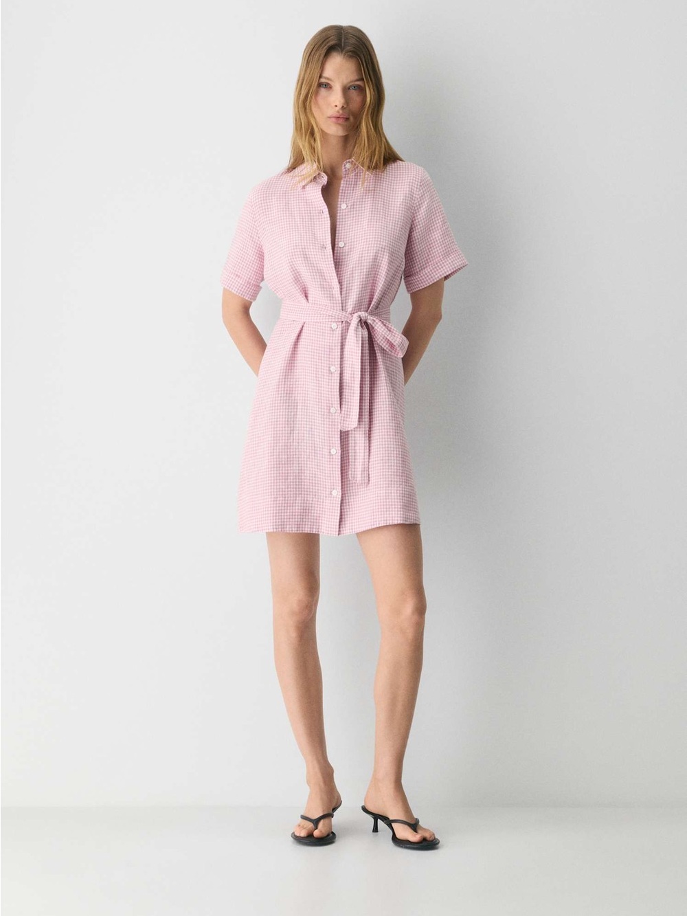 Aritzia Wilfred Elena linen mini dress